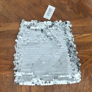 12th Tribe Miramar Mini Skirt in Silver